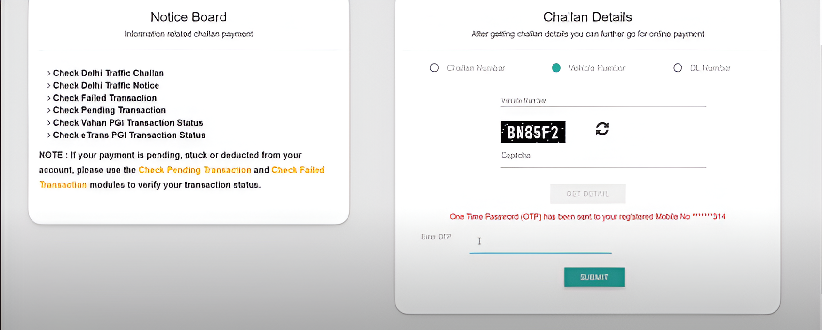 Online challan check UP e-challan check by vehicle number UP 2025