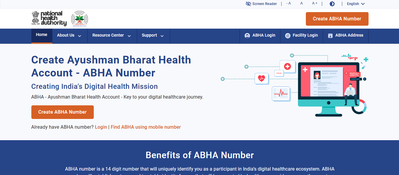Health ID card download // Abha card download by Aadhaar number