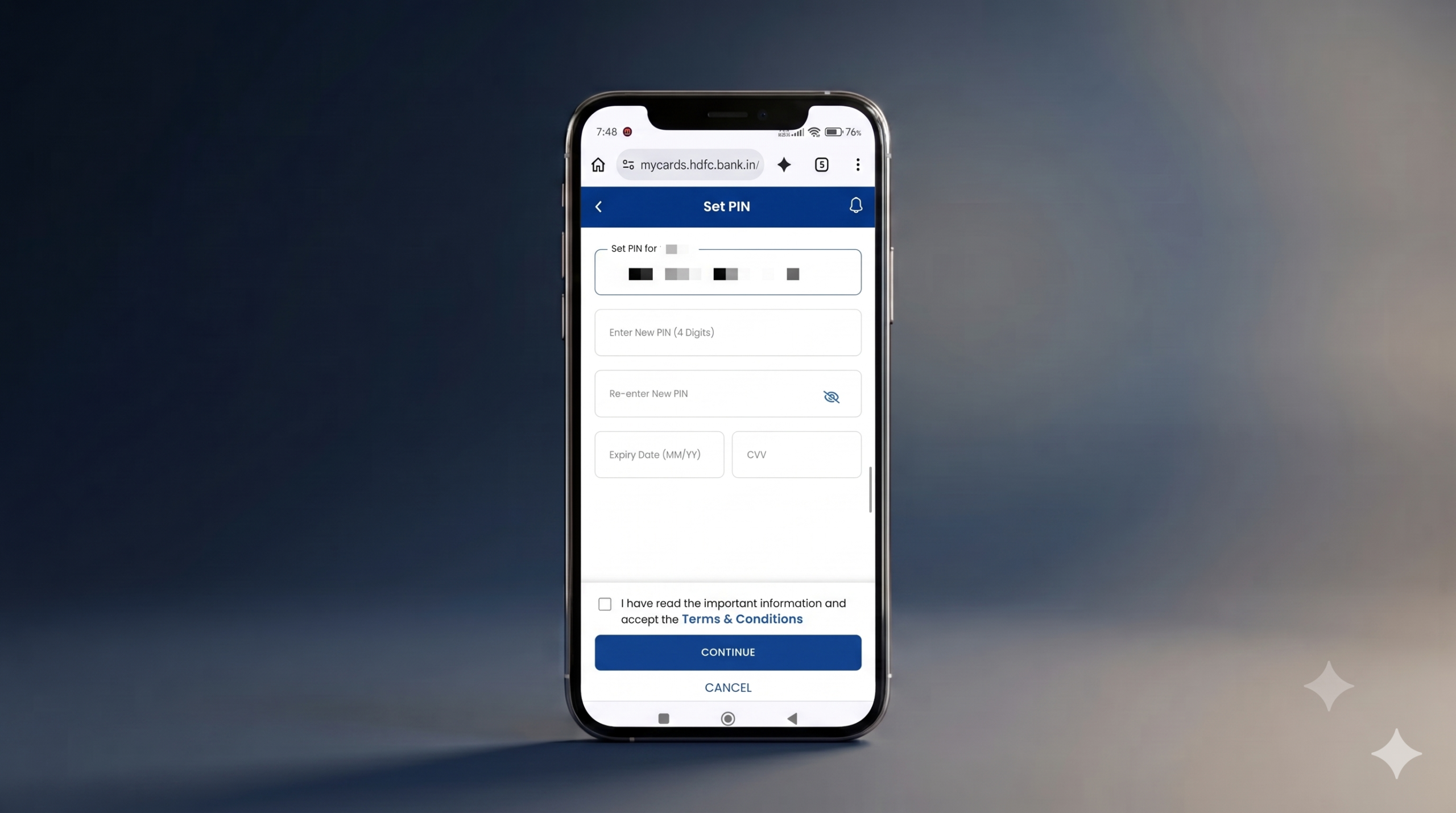 HDFC Credit Card PIN Kaise Banaye Mobile Se (Without Bank Account)